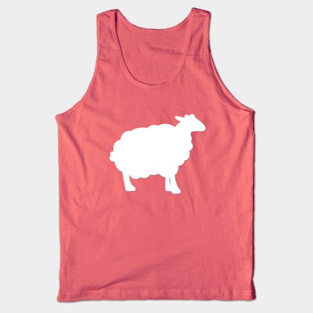 Sheep Silhouette Pattern in White and Grey Tank Top by OneThreeSix